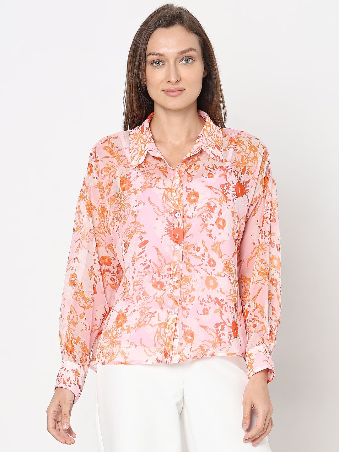 Orange Floral Shirt