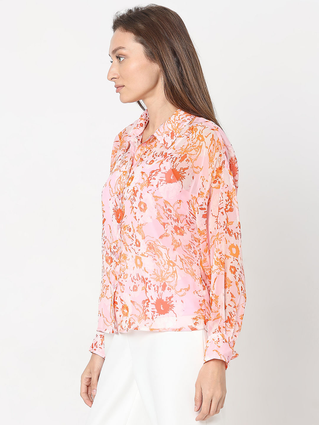 Orange Floral Shirt