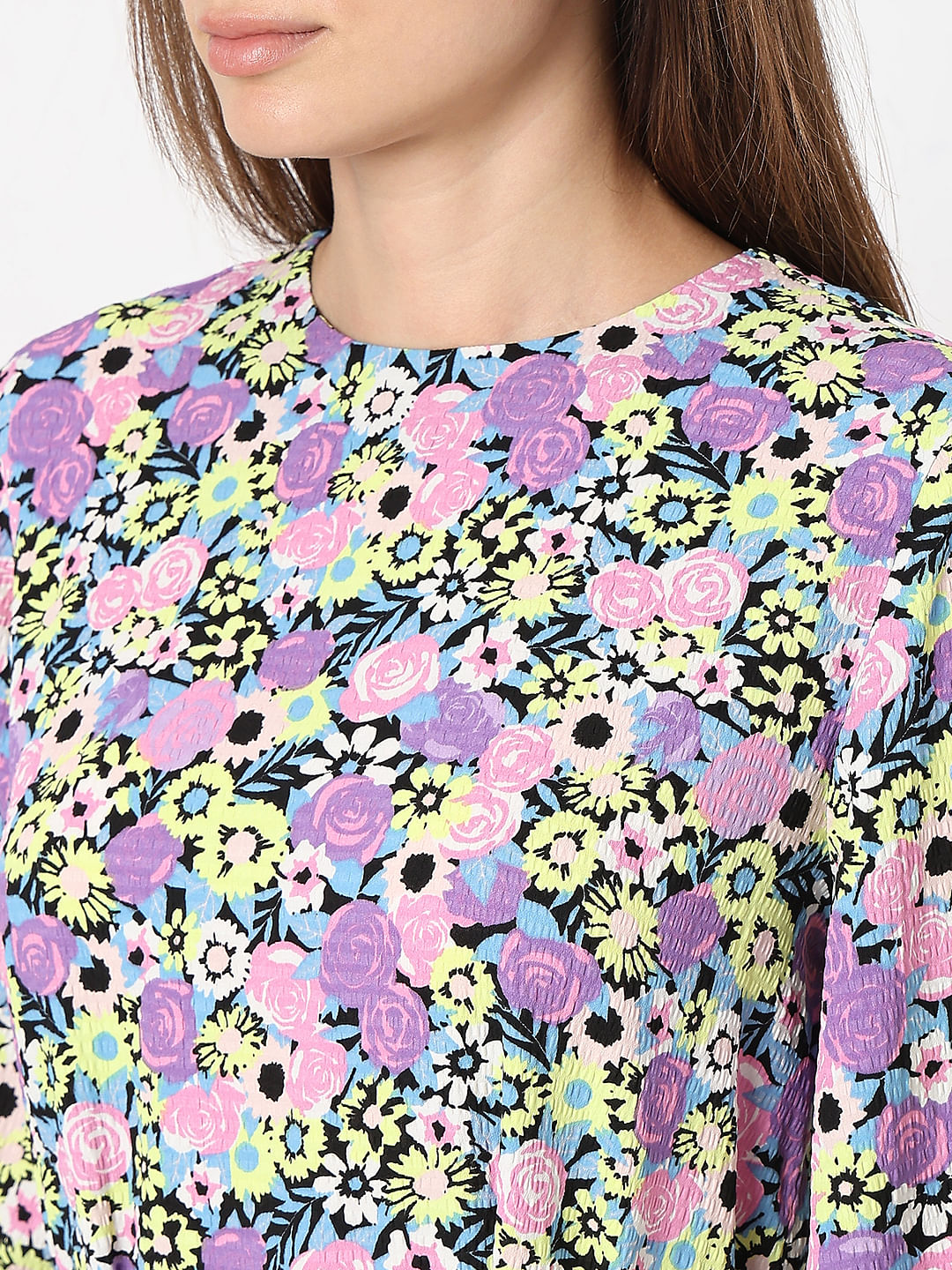 Purple Floral Fit & Flare Dress