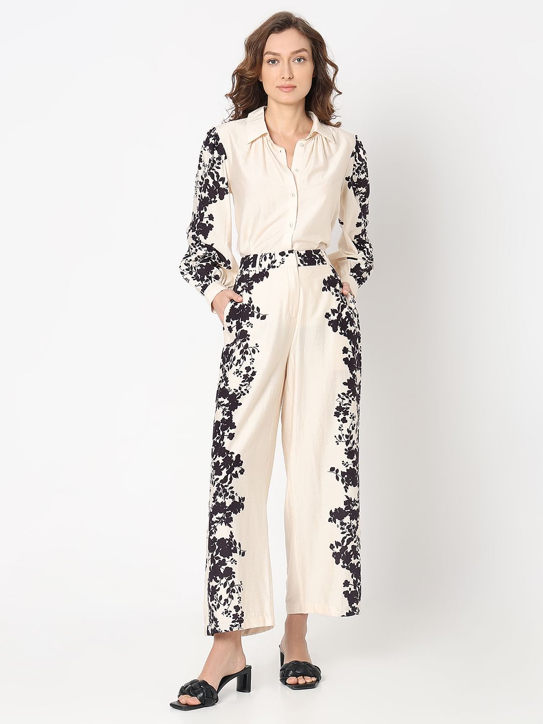 Off-White Printed Co-Ord Set Pants