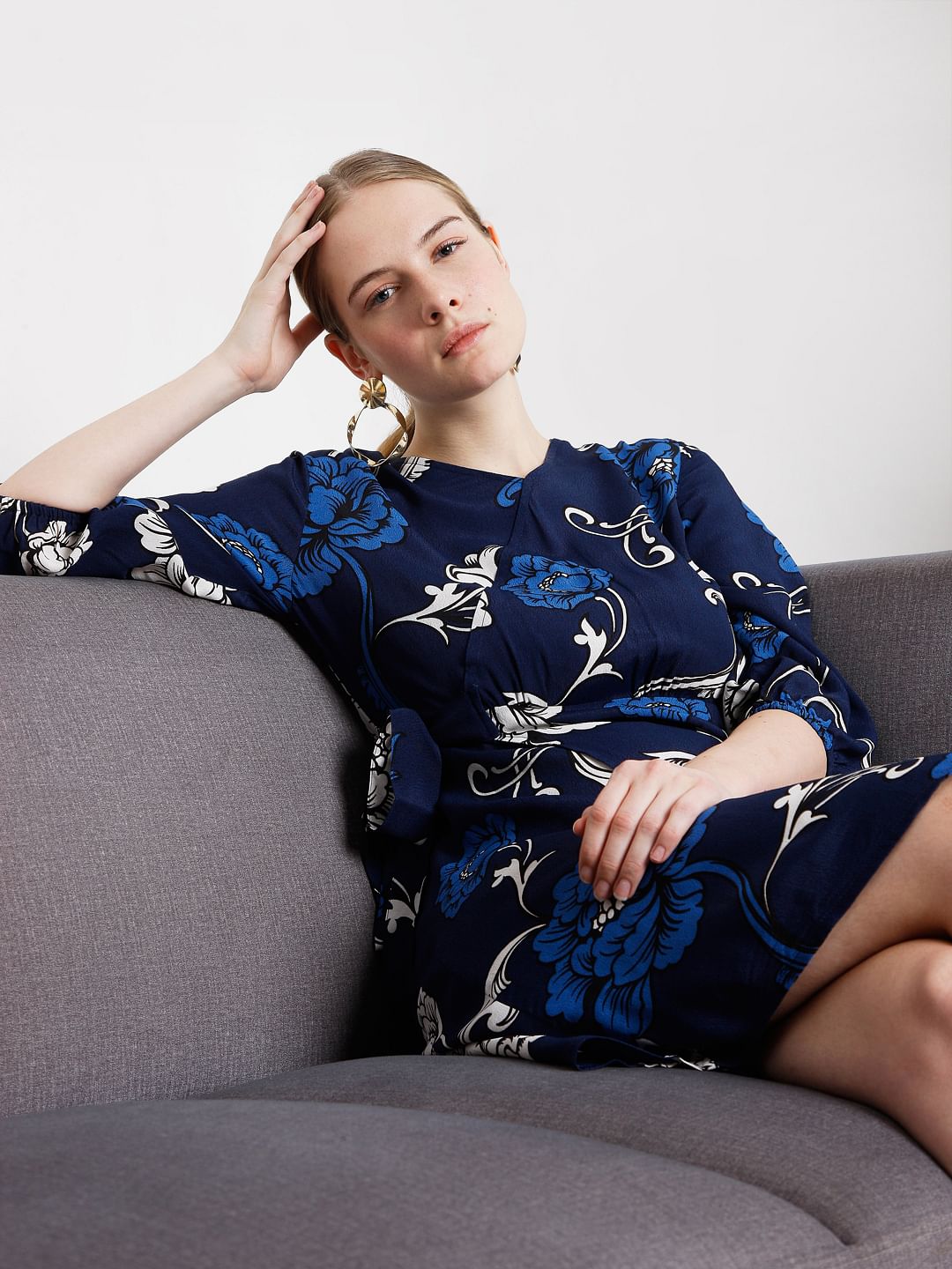 Blue Floral Flit & Flare Dress