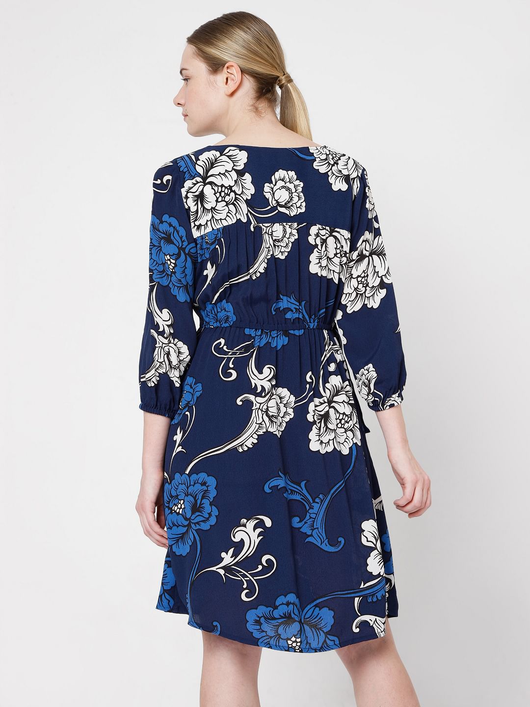 Blue Floral Flit & Flare Dress