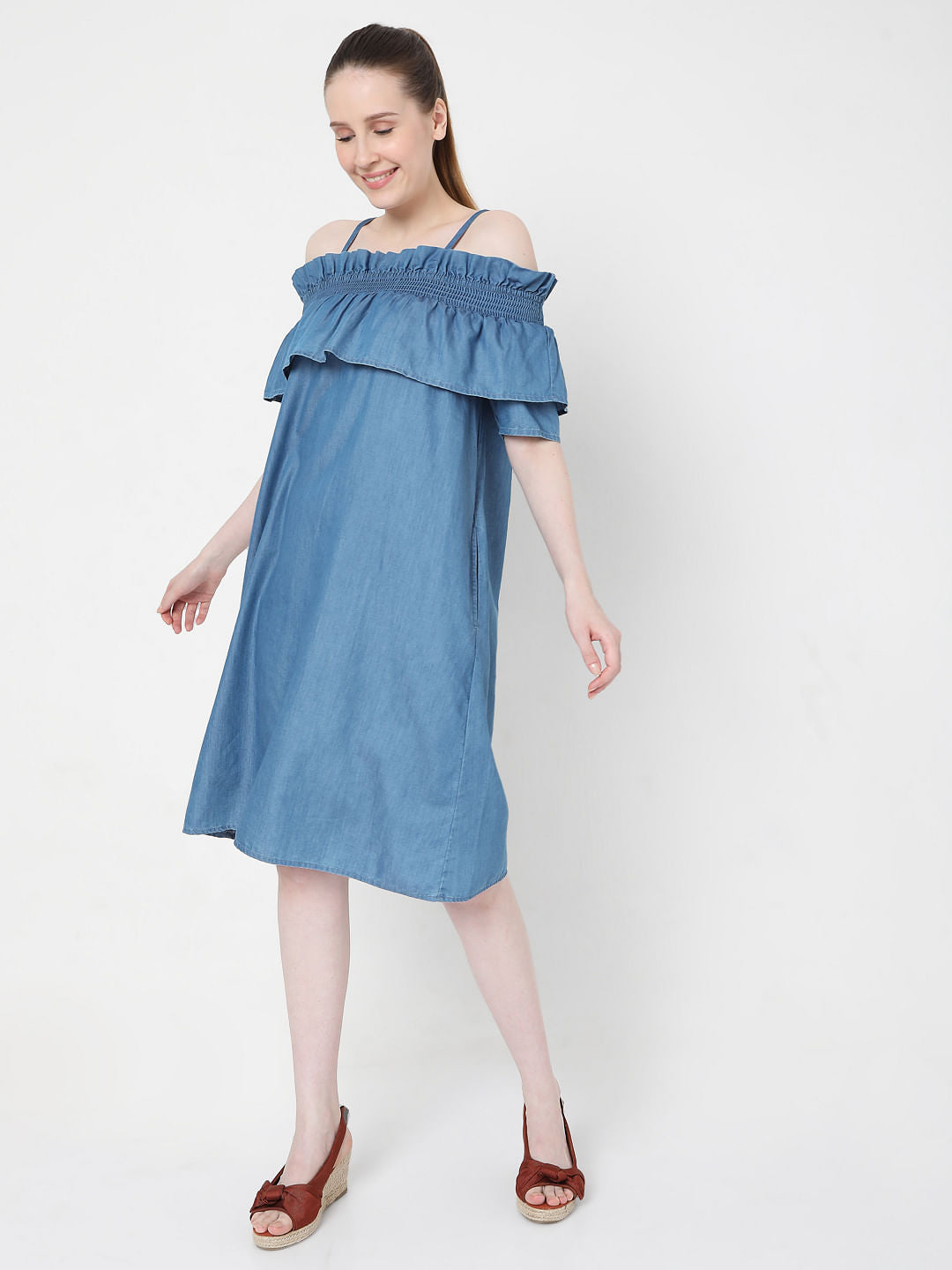 Blue Denim Shift Dress