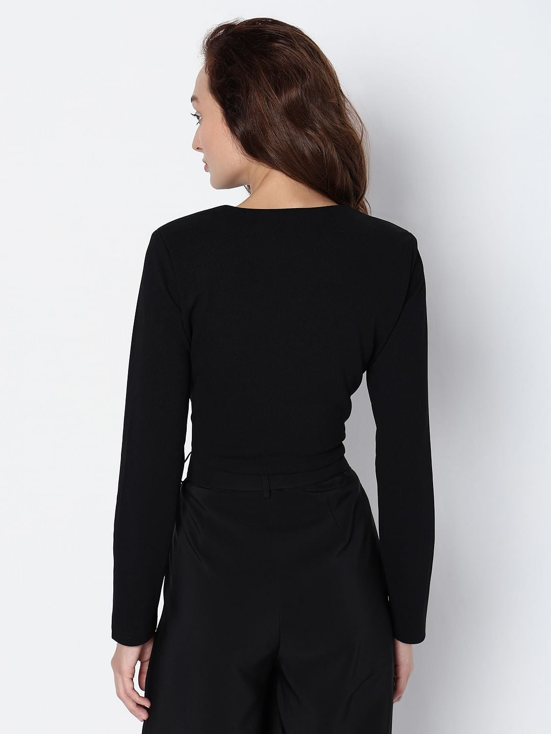 Marquee Black Diamante Band Crop Top