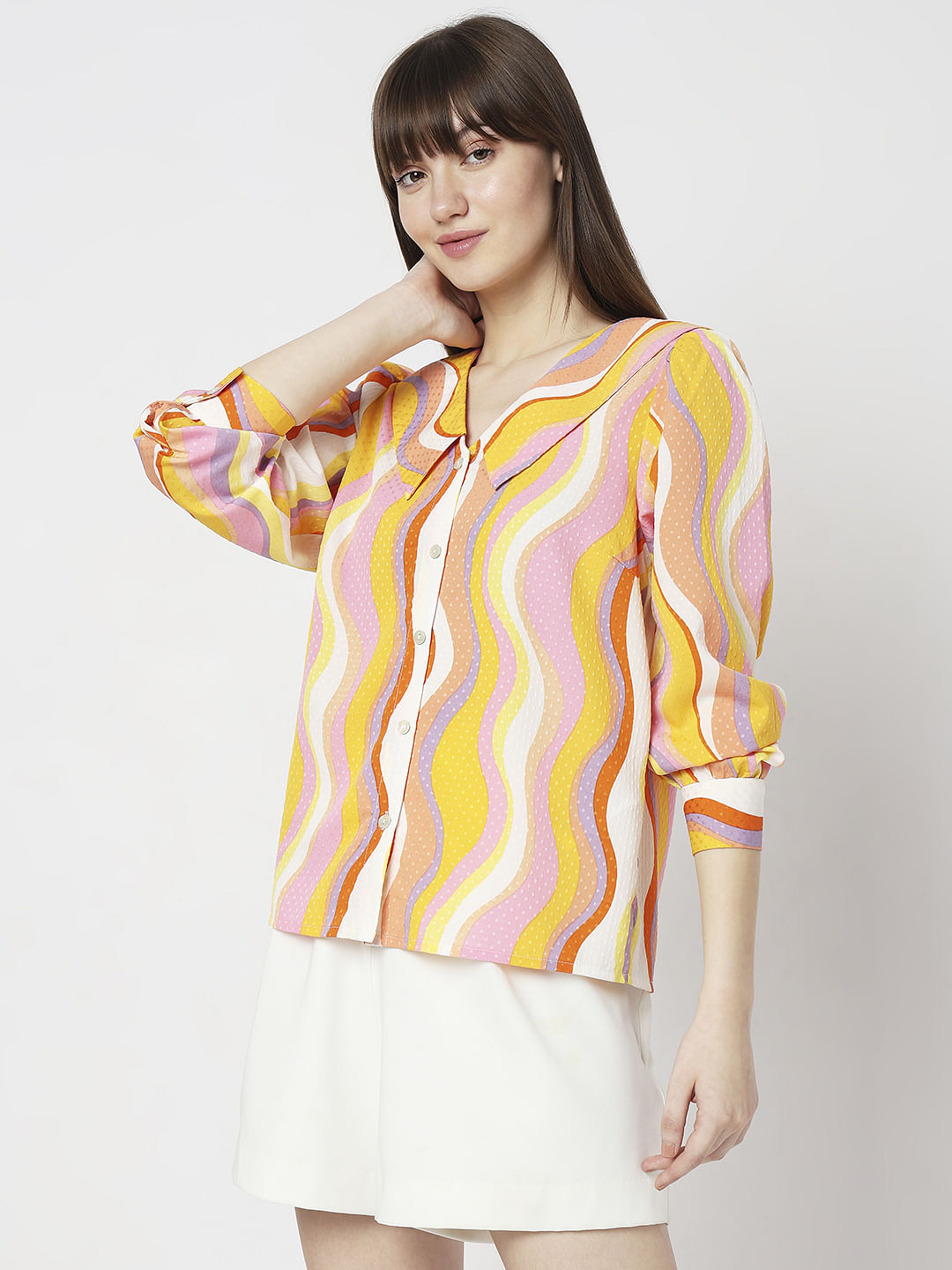 Pink Abstract Print Shirt