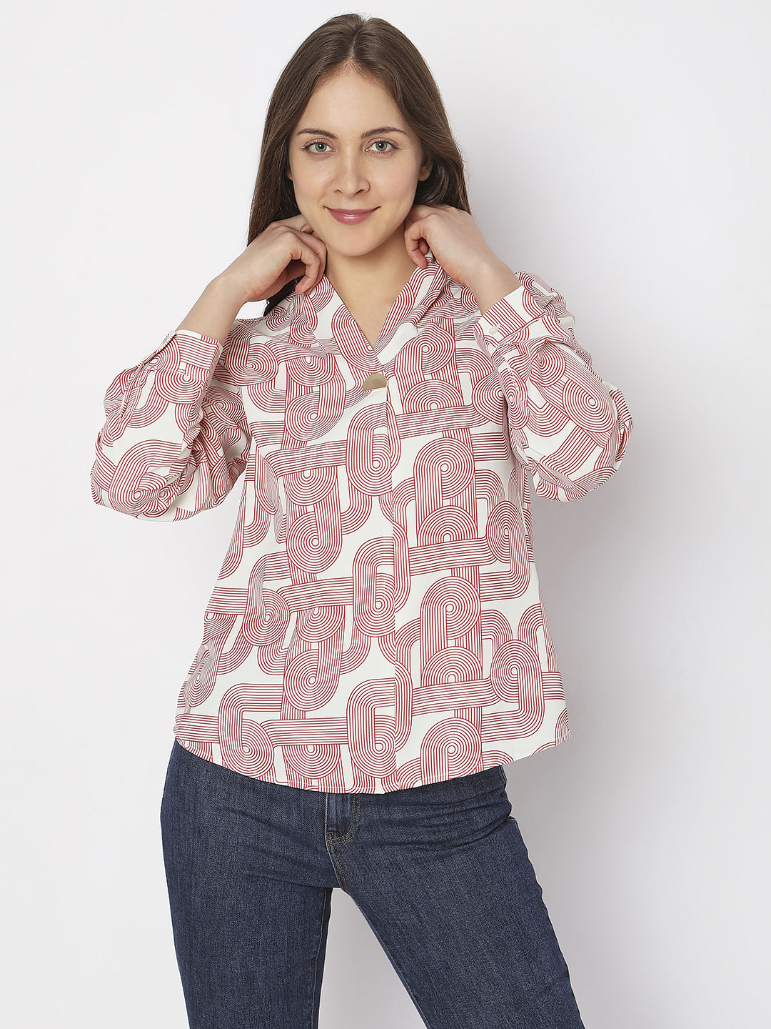 Off-White Printed Top