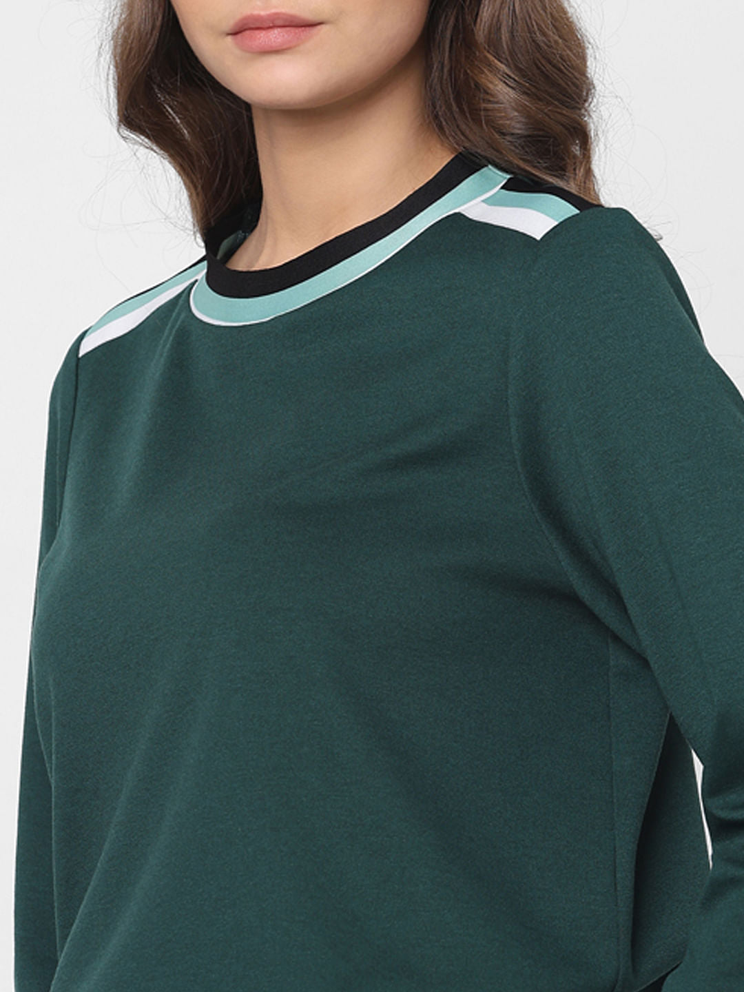 Green Tape Detail Co-Ord Set Sweatshirt
