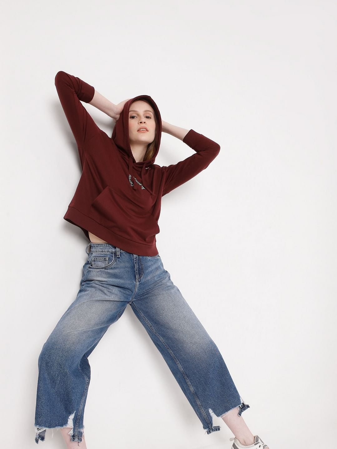 Maroon Hooded Sweatshirt