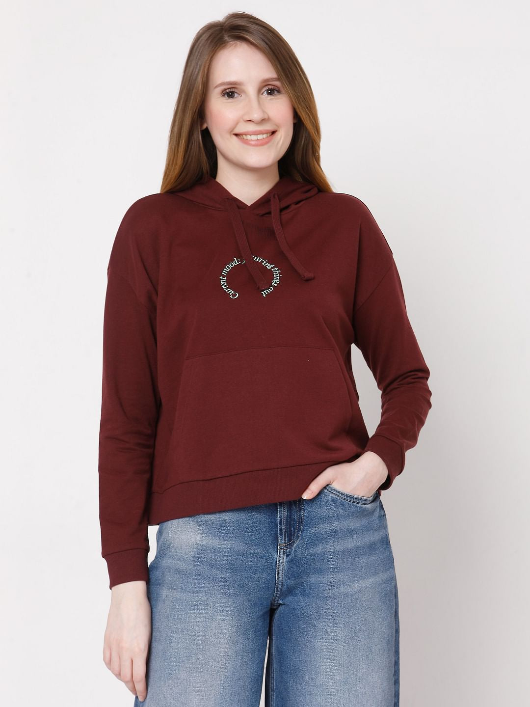 Maroon Hooded Sweatshirt
