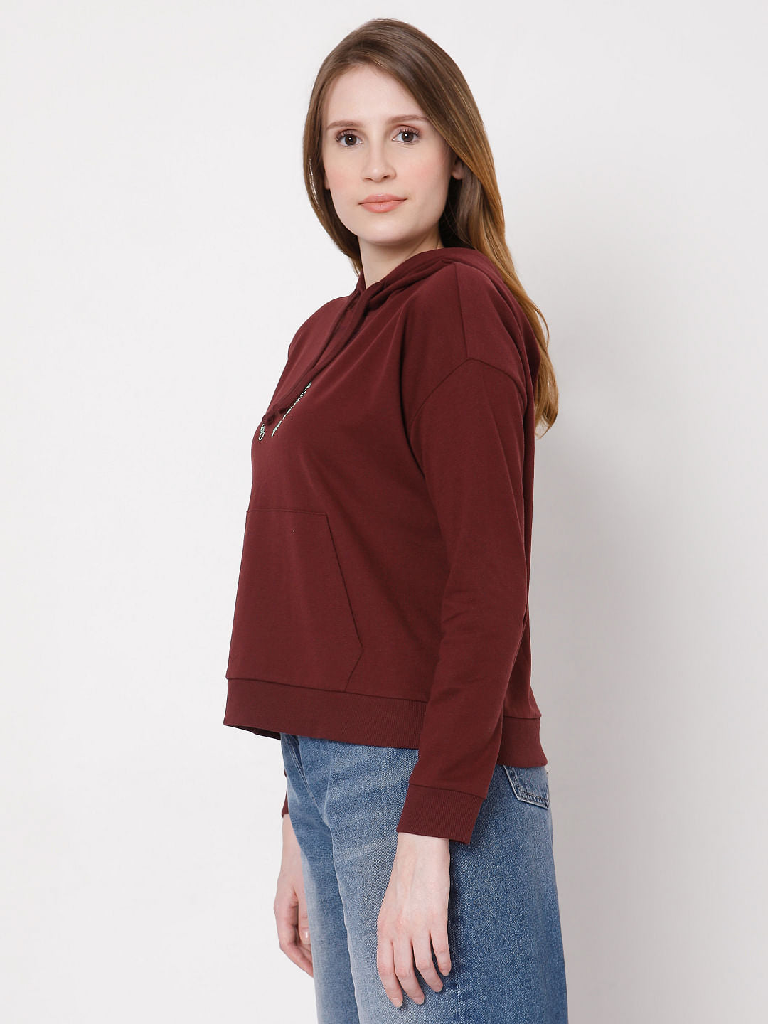 Maroon Hooded Sweatshirt