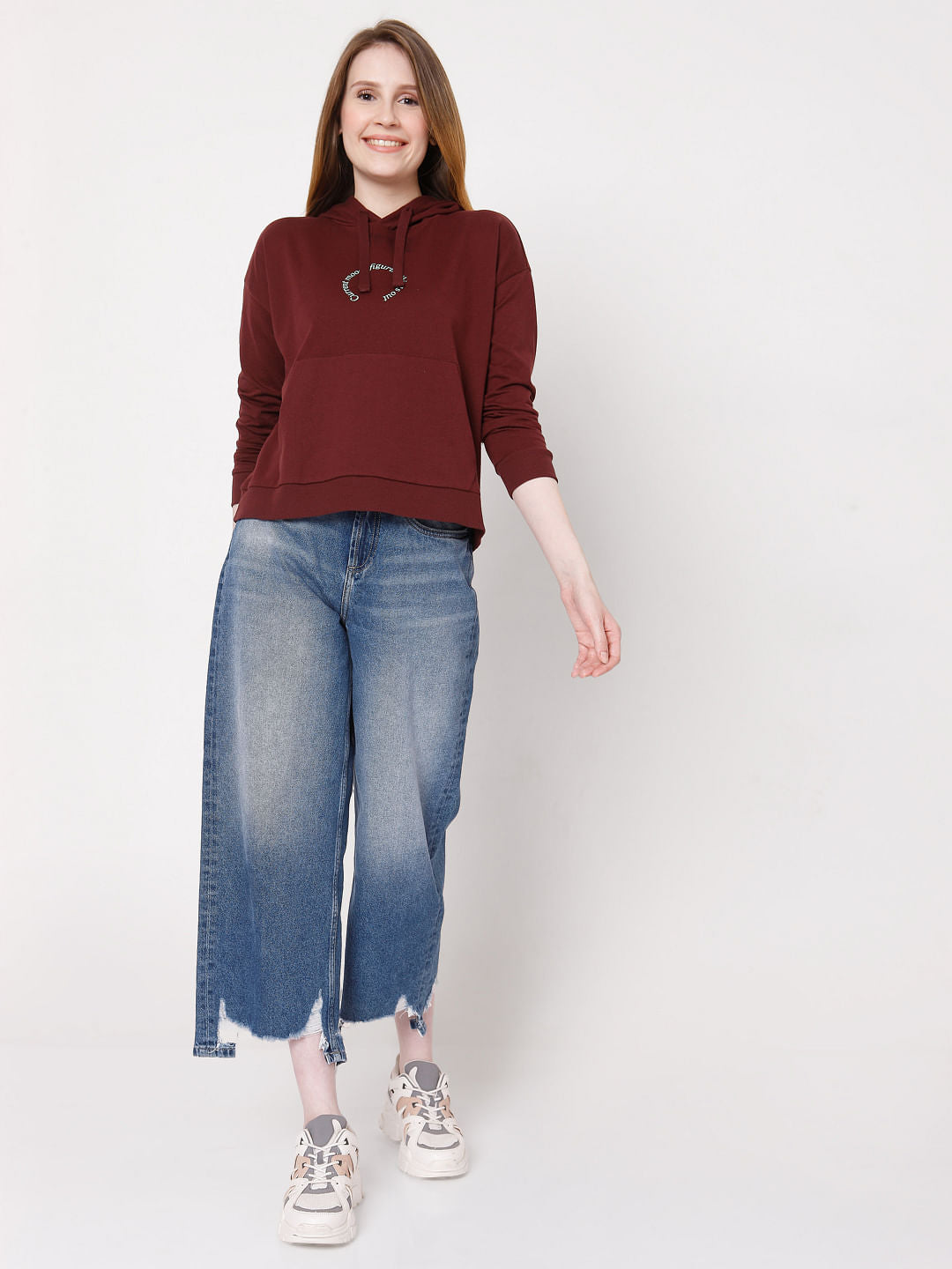 Maroon Hooded Sweatshirt