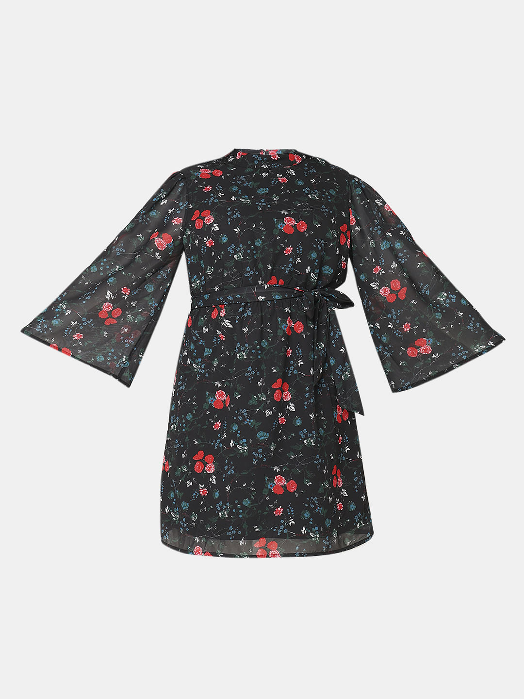 Black Floral Print Dress