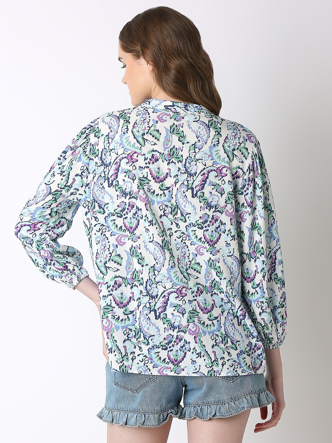 Light Blue Printed Top