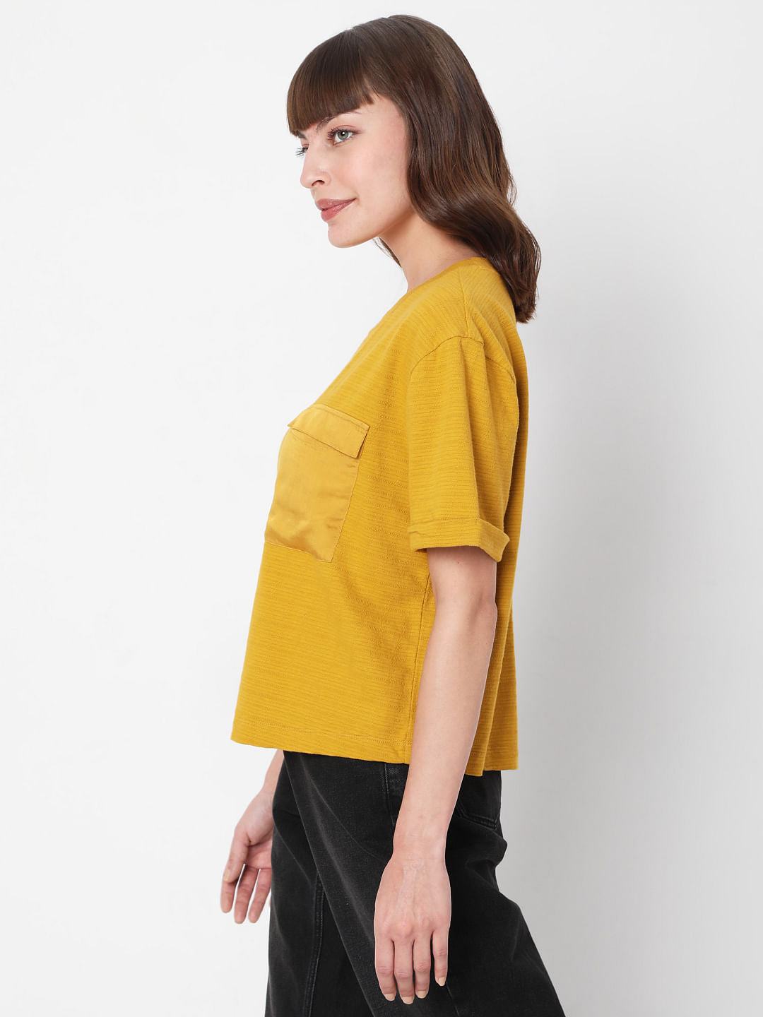 Mustard Cropped T-Shirt