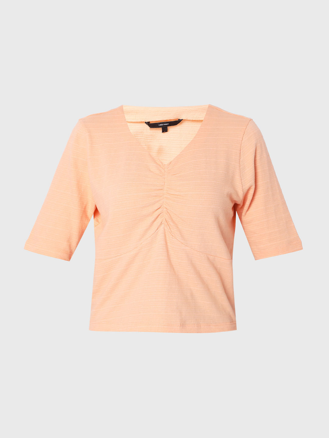 Coral V Neck Top