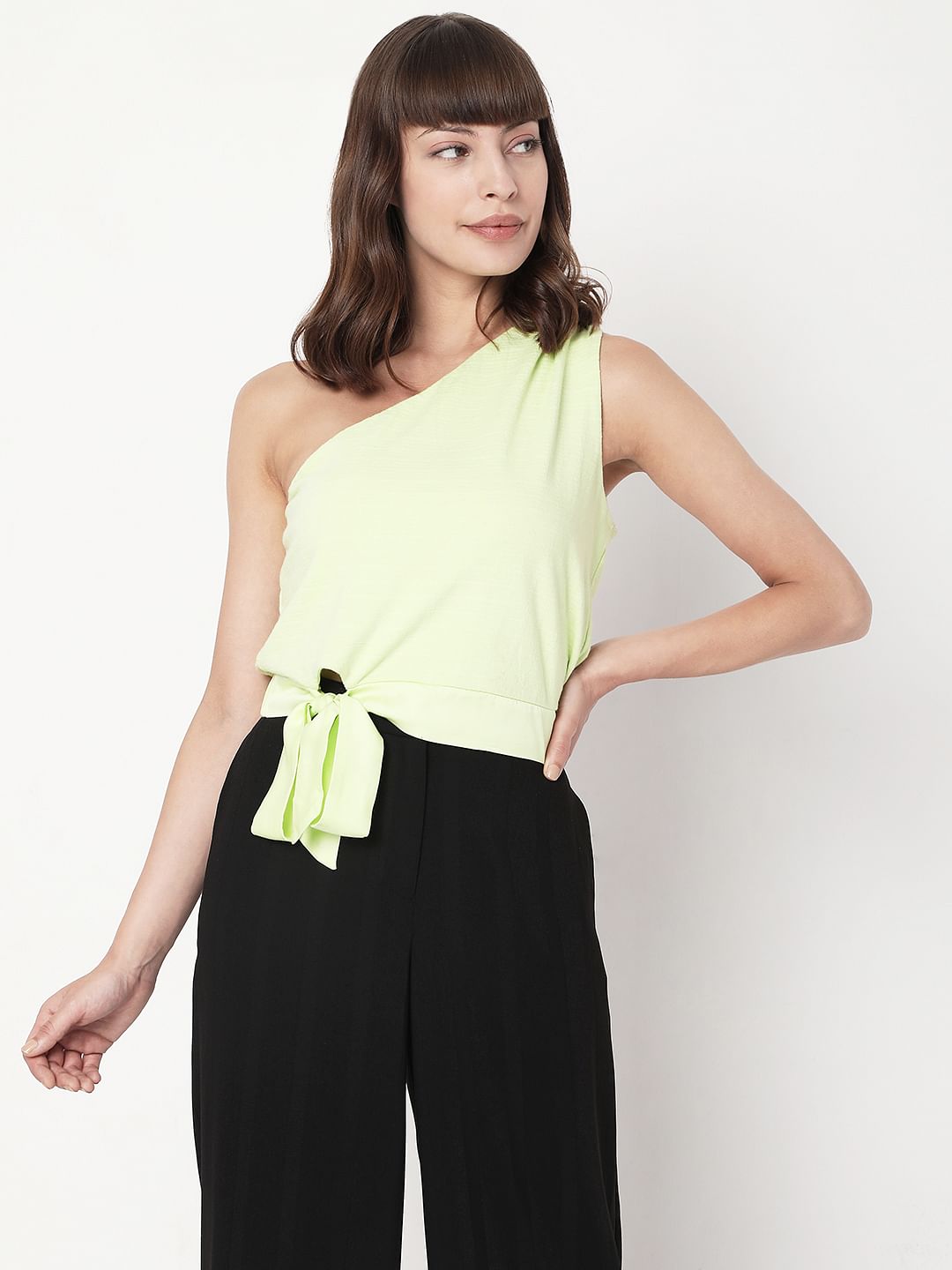 Green One Shoulder Top