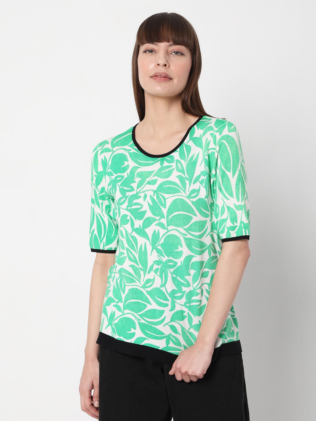 Green Printed Top