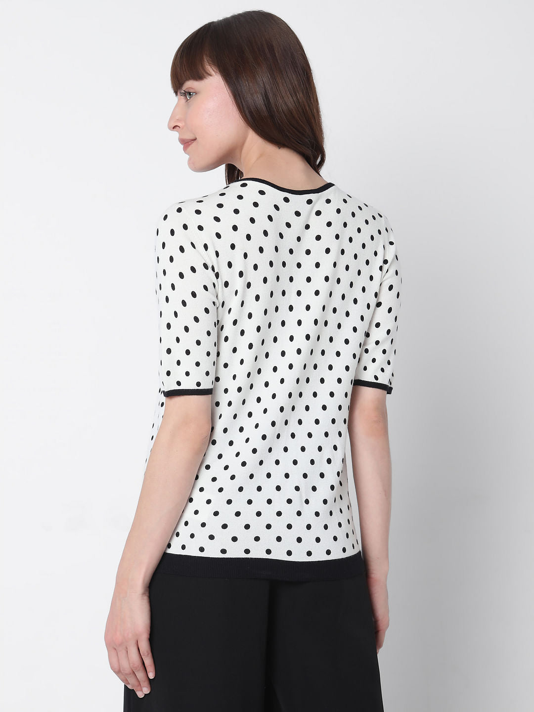 White Polka Dotted Top
