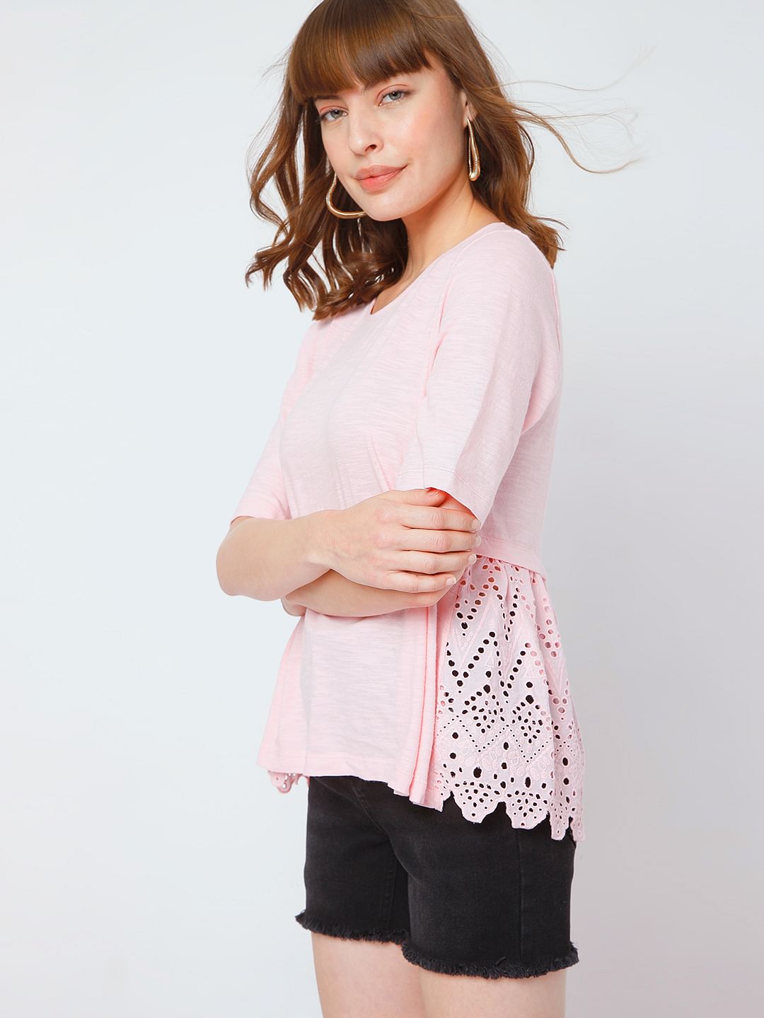 Pink Schiffli Top