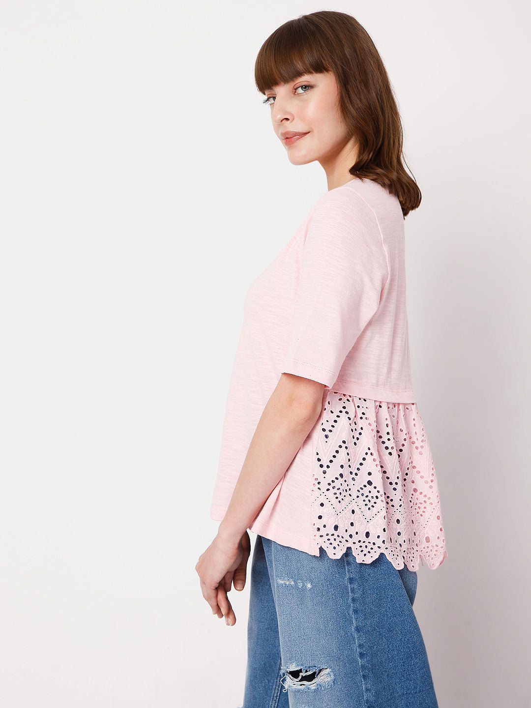 Pink Schiffli Top
