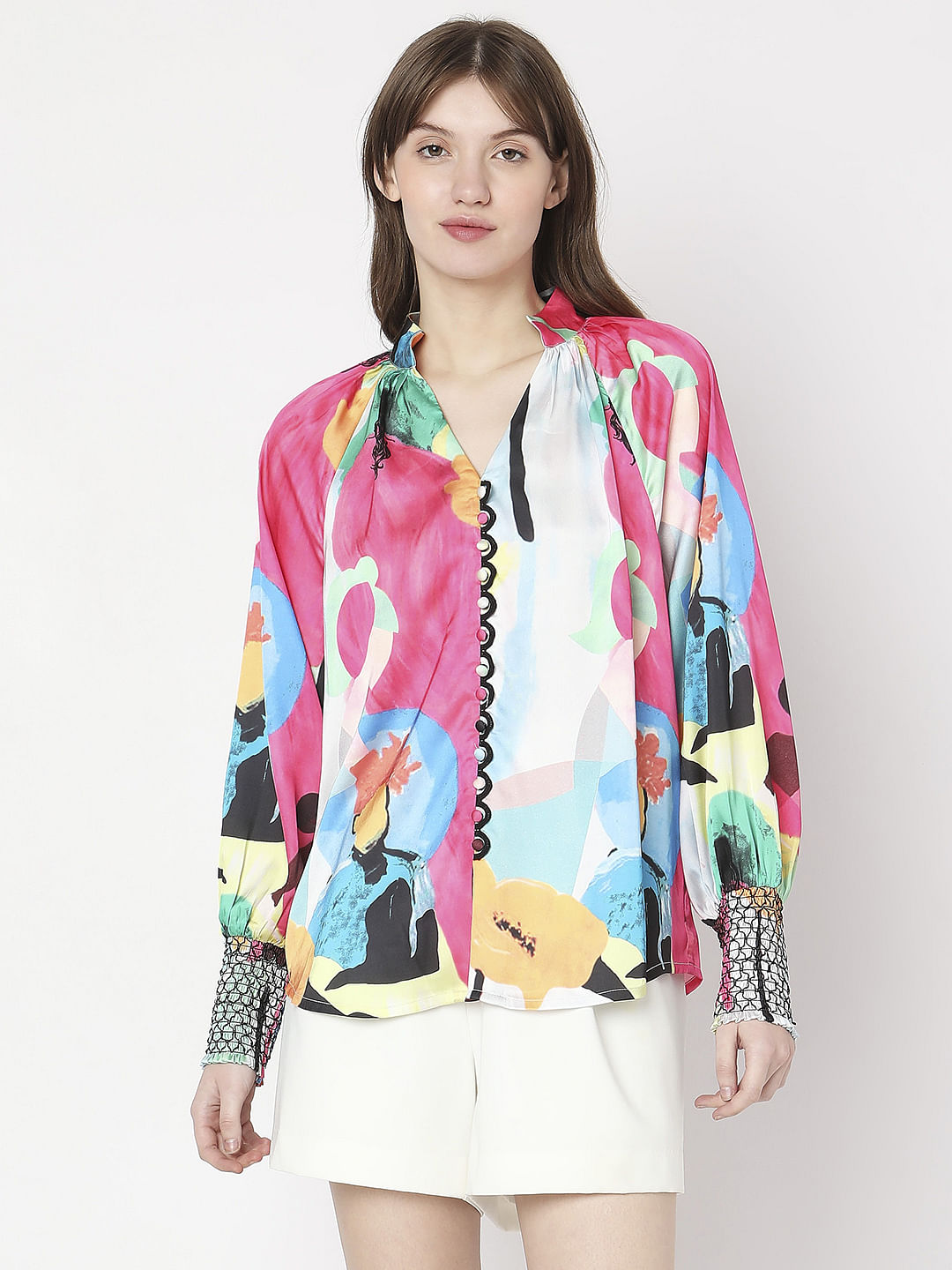 Pink Abstract Print Shirt