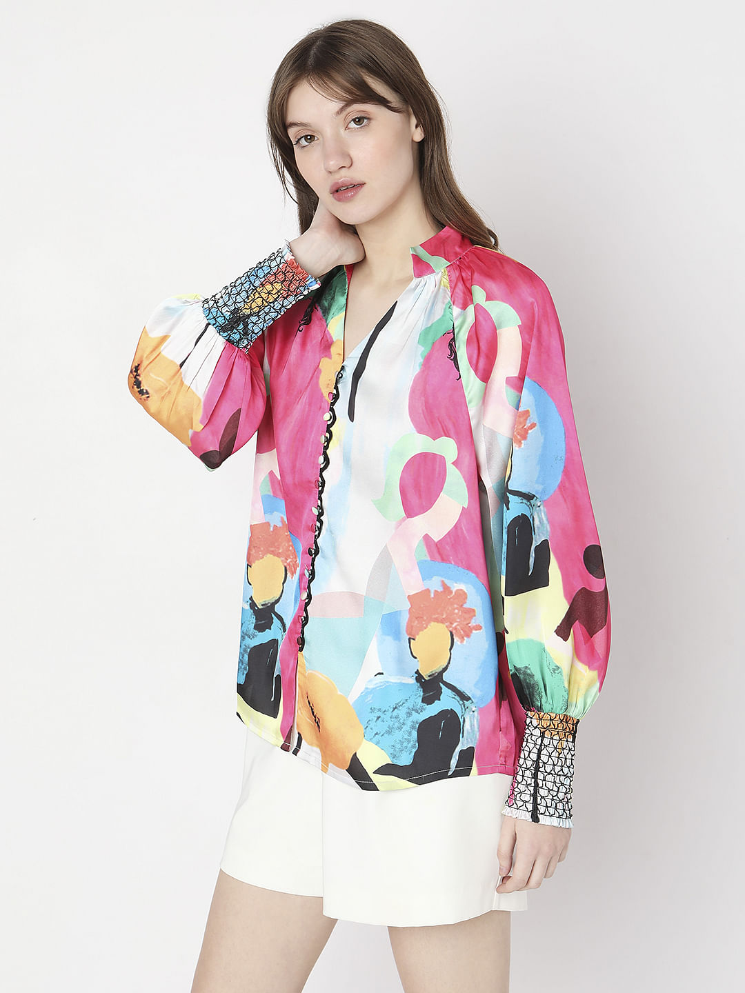 Pink Abstract Print Shirt