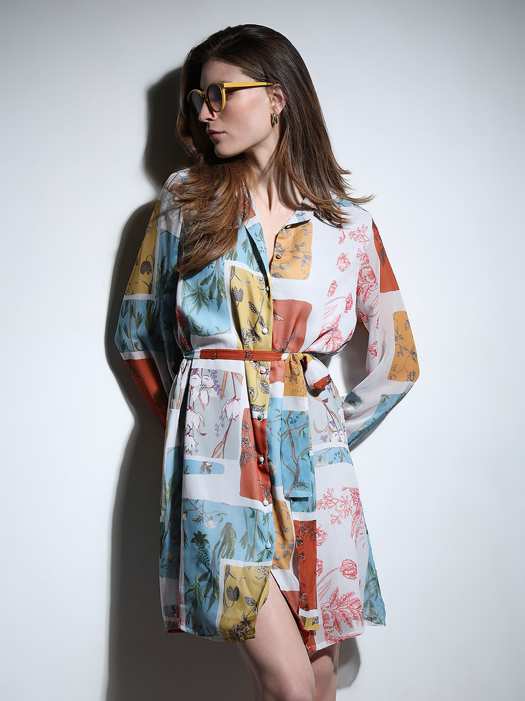 Multi-Colour Printed Shirt Dress
