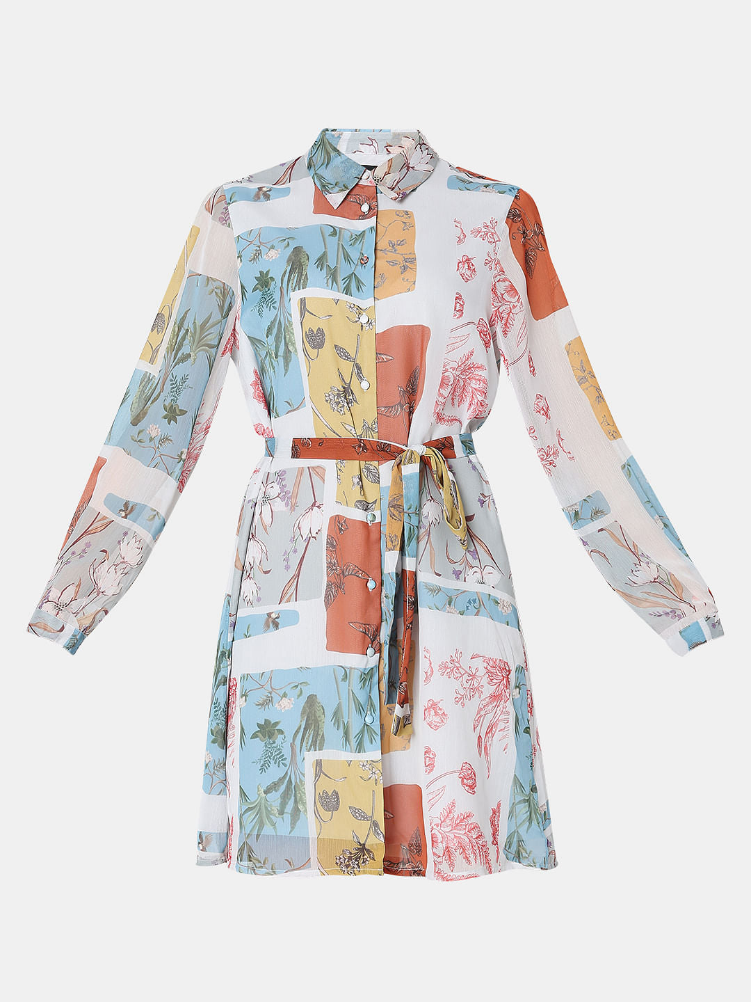 Multi-Colour Printed Shirt Dress