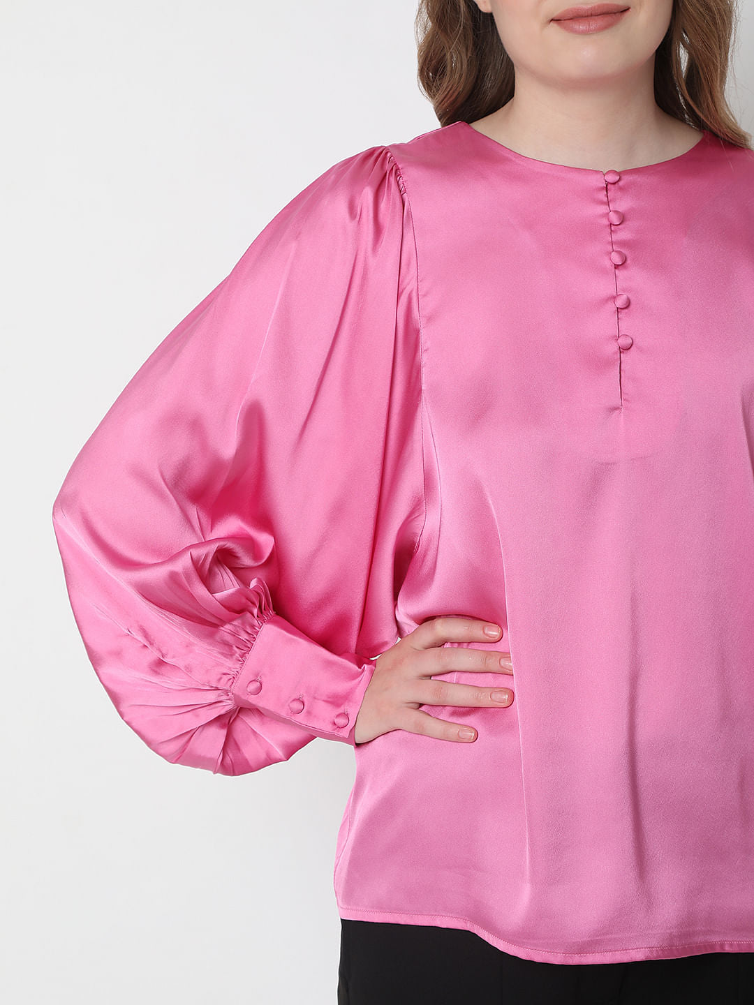 Pink Satin Top