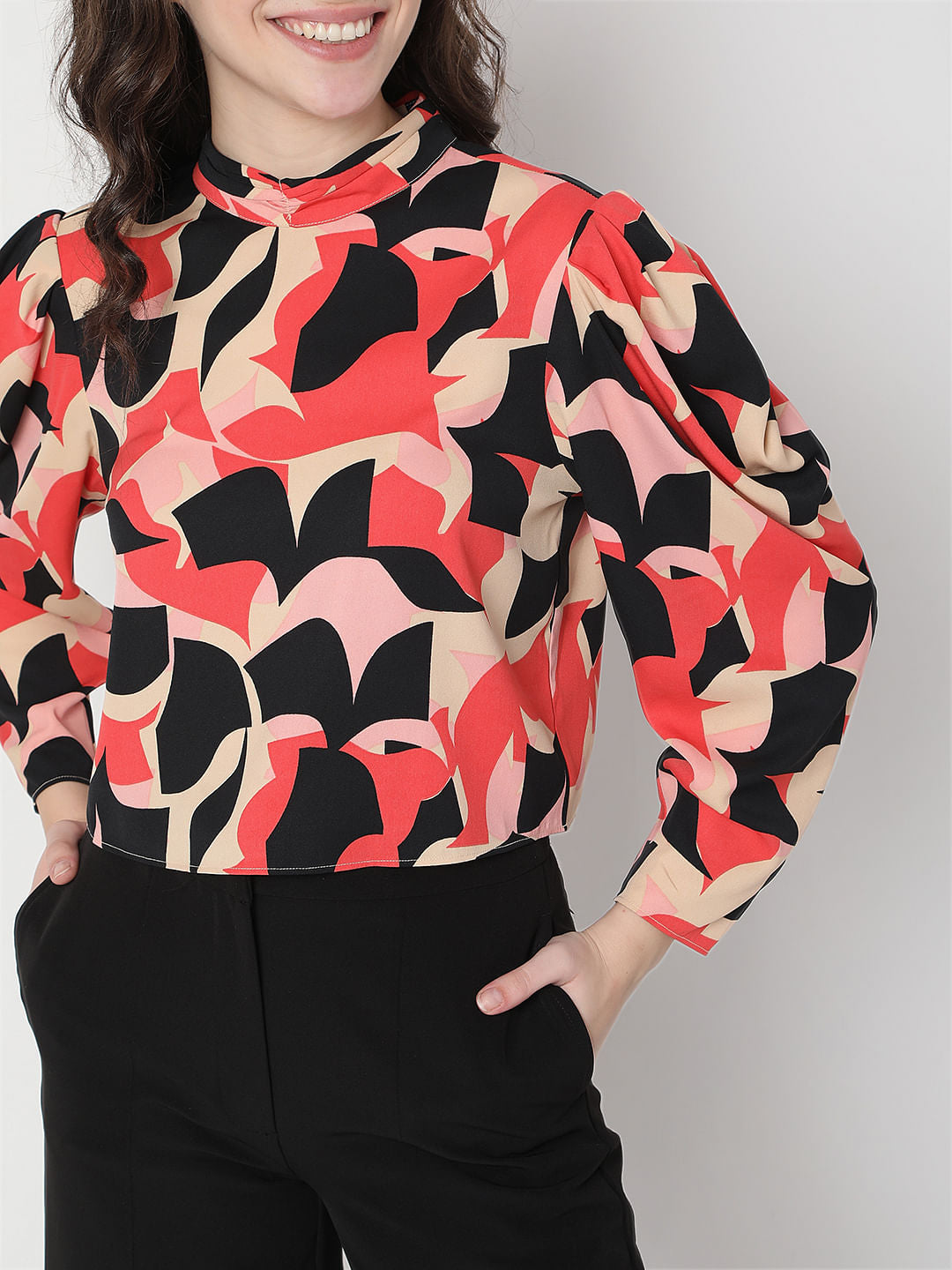 Beige Turtle Neck Top