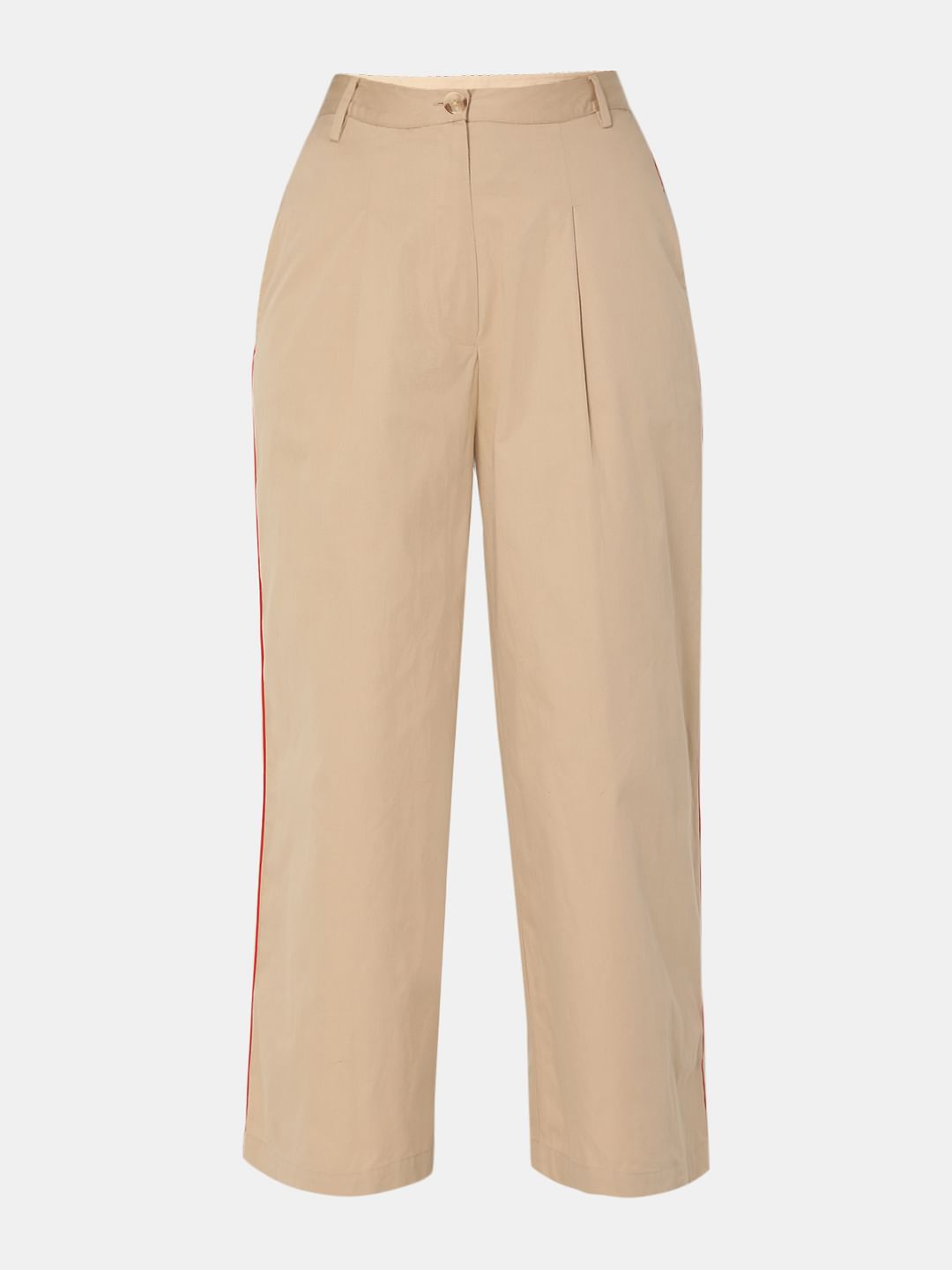 Brown High Rise Wide-Leg Pants