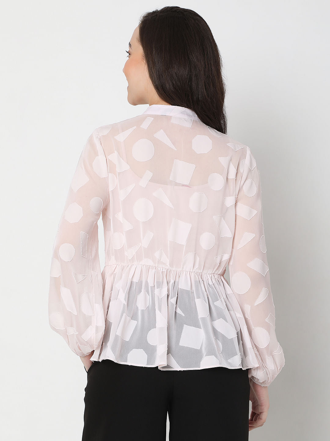 Light Pink Geometric Print Top