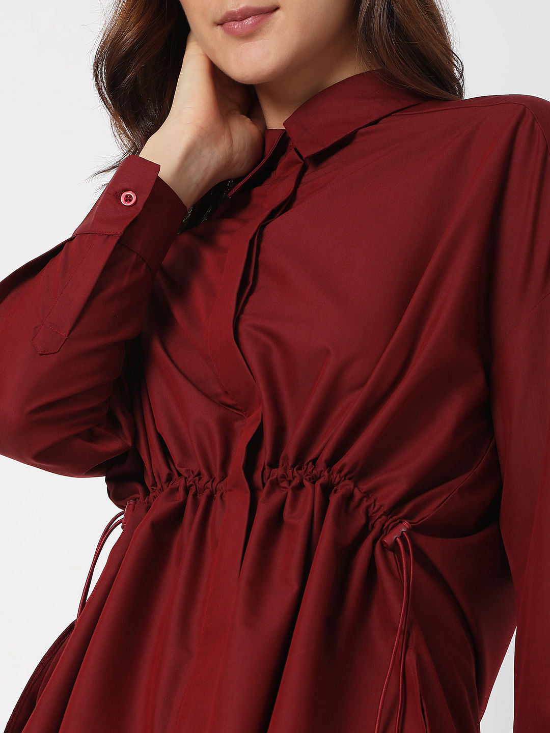 Dark Red High-Low Shirt