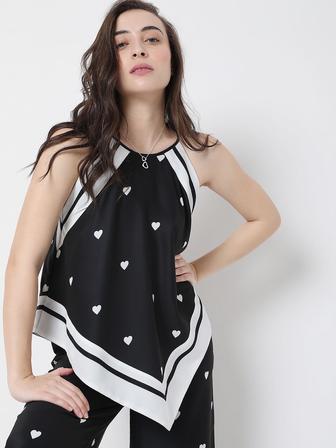 Black Halter Neck Co-Ord Top