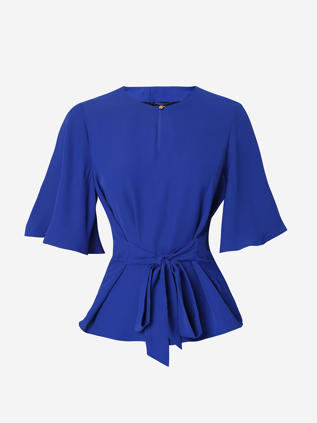 Blue Flared Sleeves Top