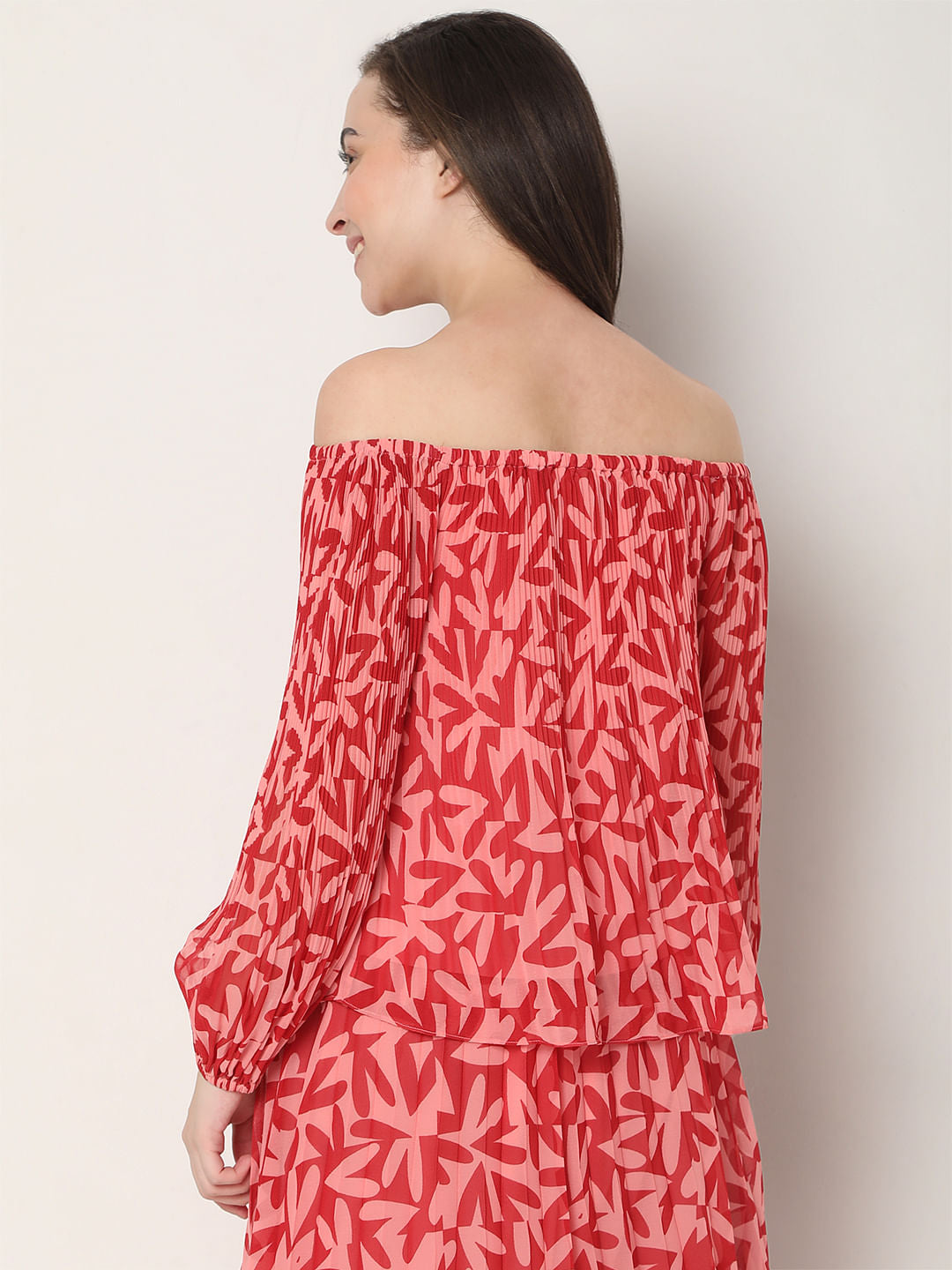 Red Off-Shoulder Co-Ord Top