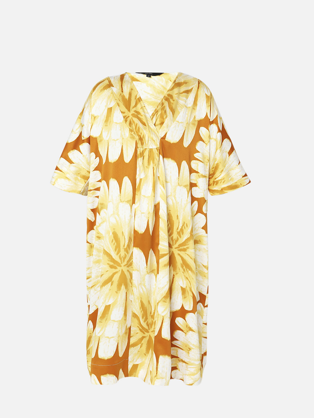 Yellow Floral Shift Dress
