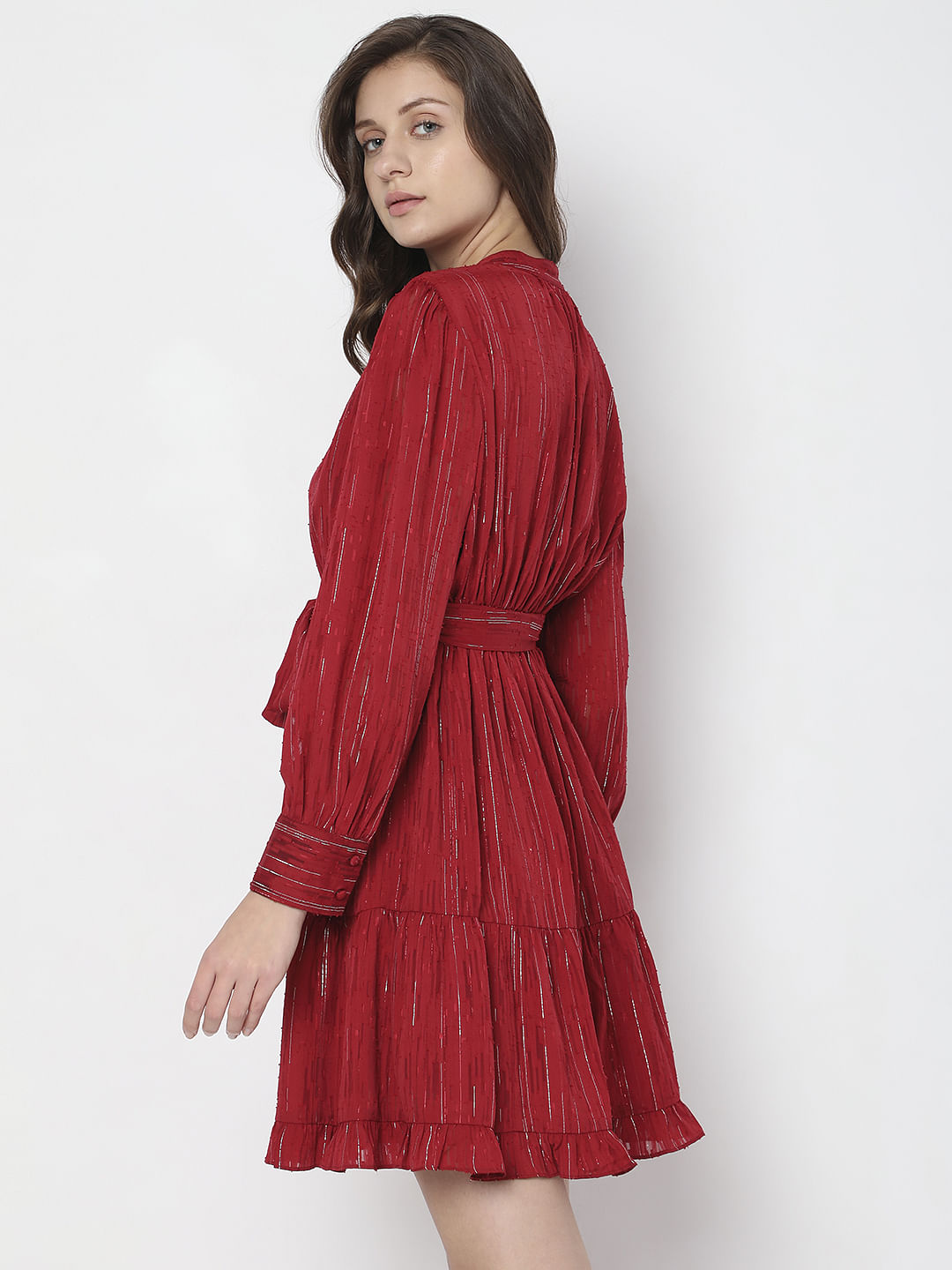 Red Striped Fit & Flare Dress