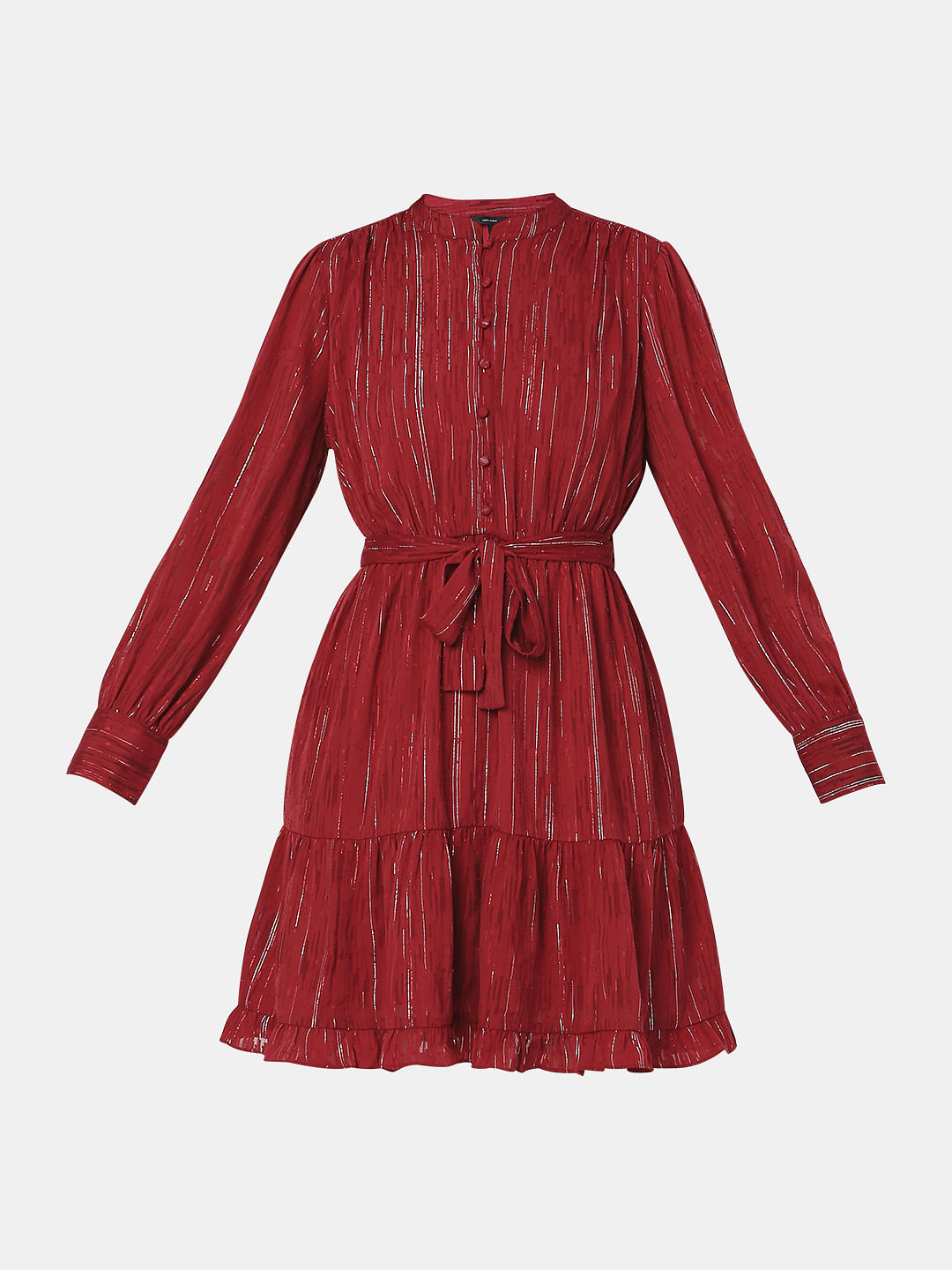 Red Striped Fit & Flare Dress