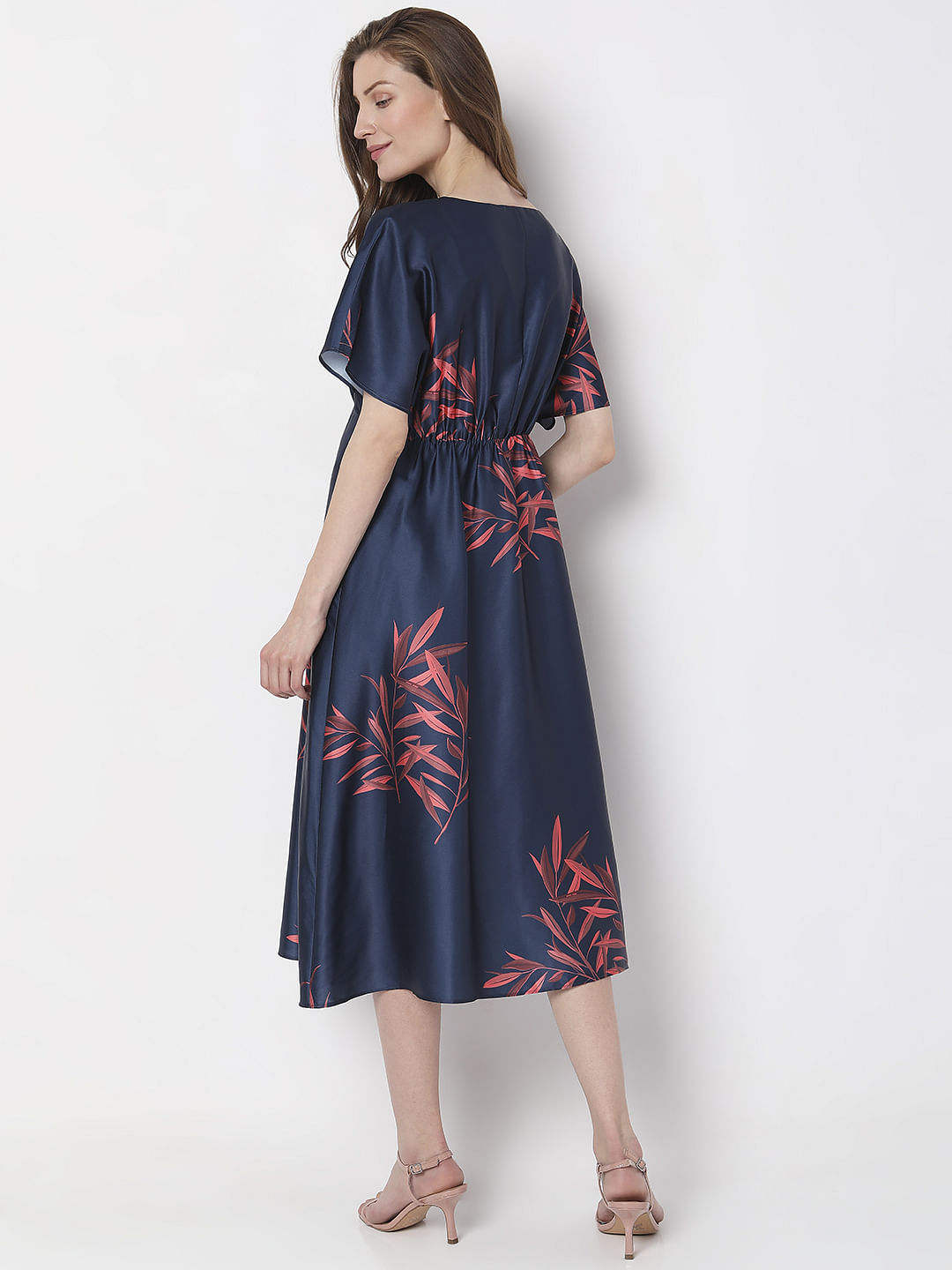 Dark Blue Kimono Midi Dress