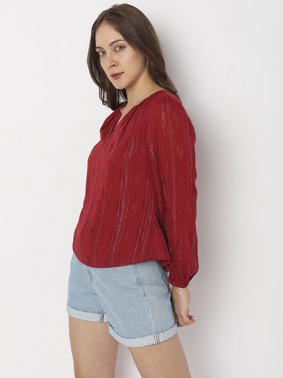 Brick Red Textured Top