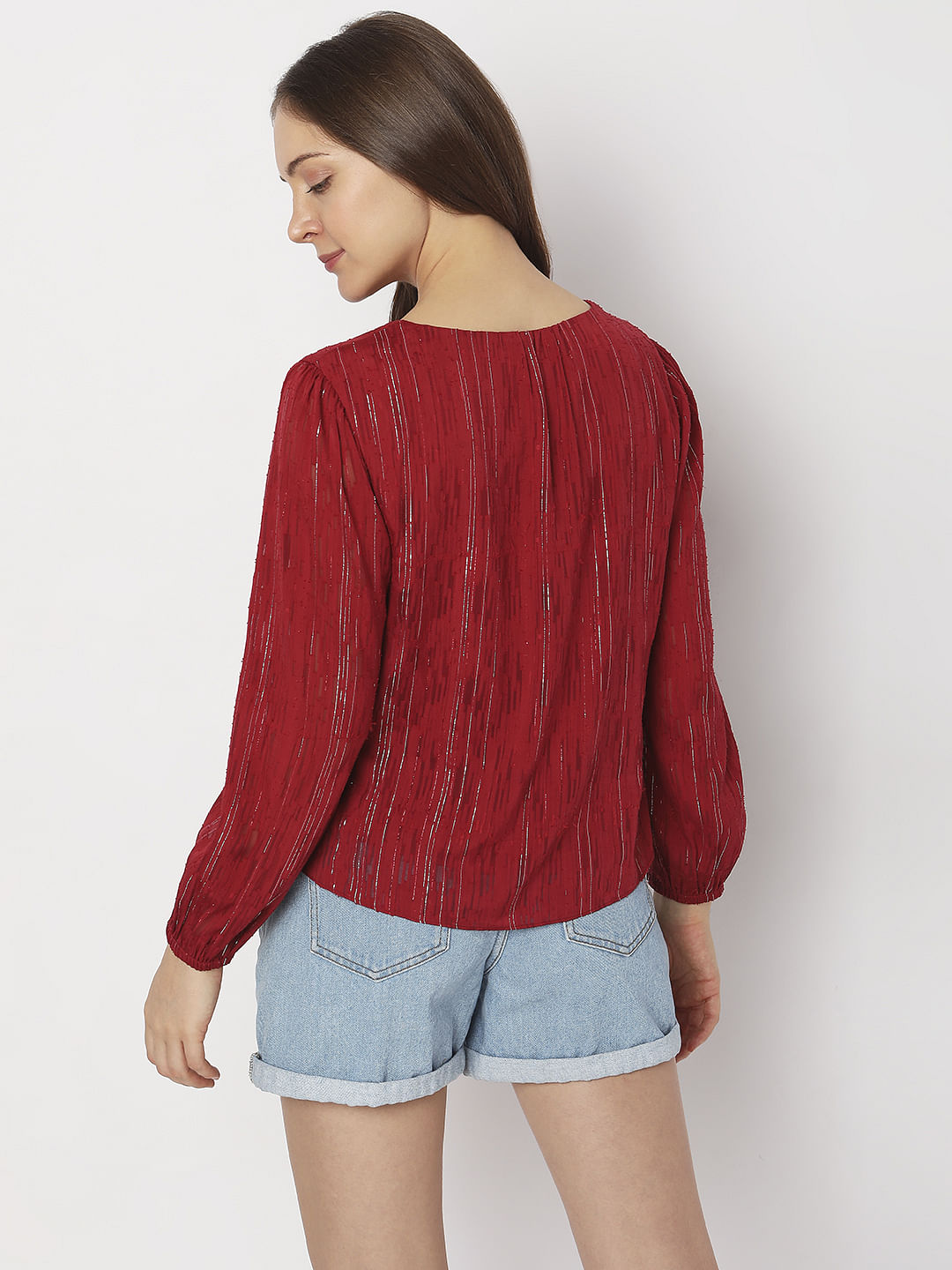 Brick Red Textured Top