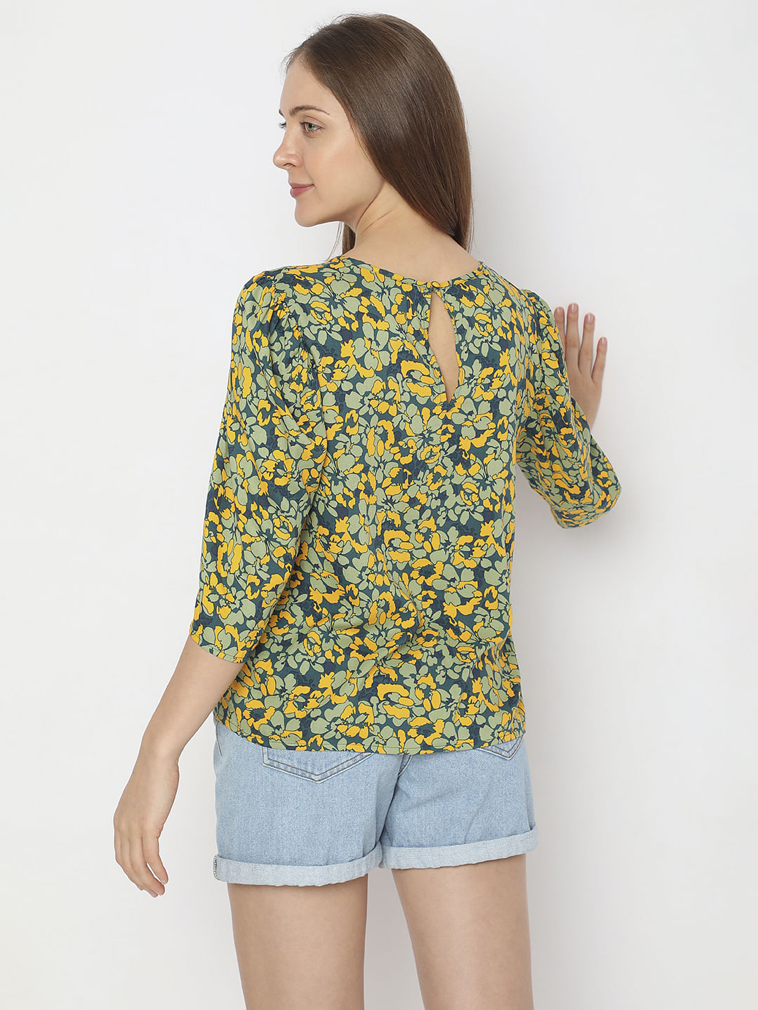 Green Floral Printed Top