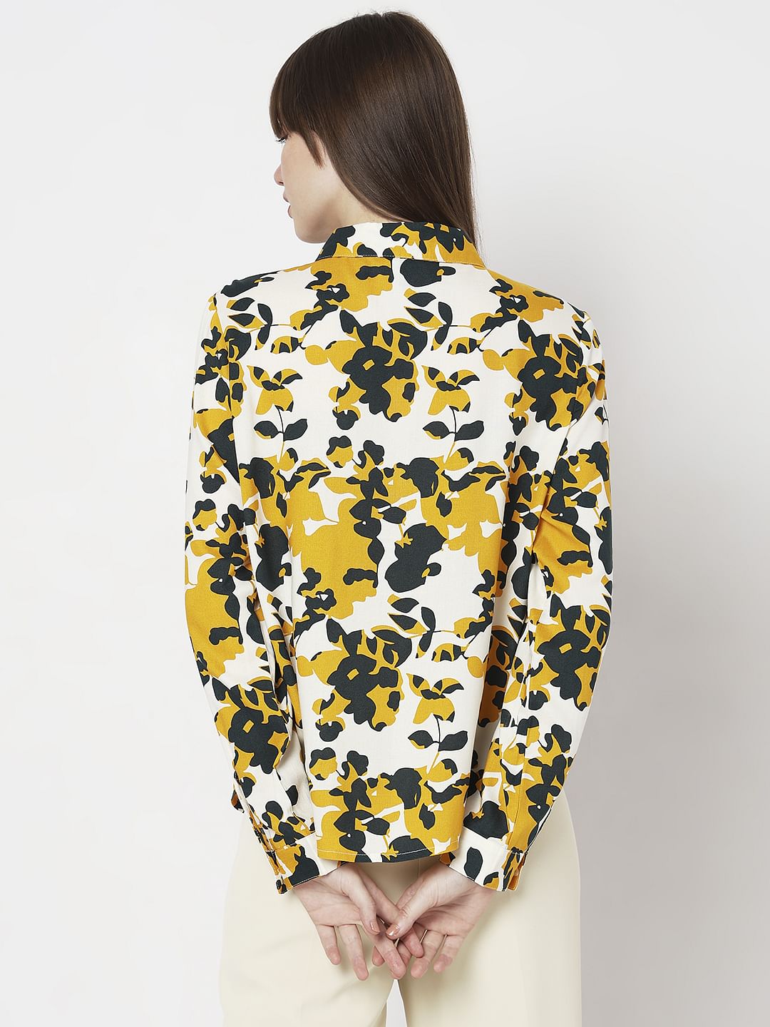 Yellow Floral Print Shirt