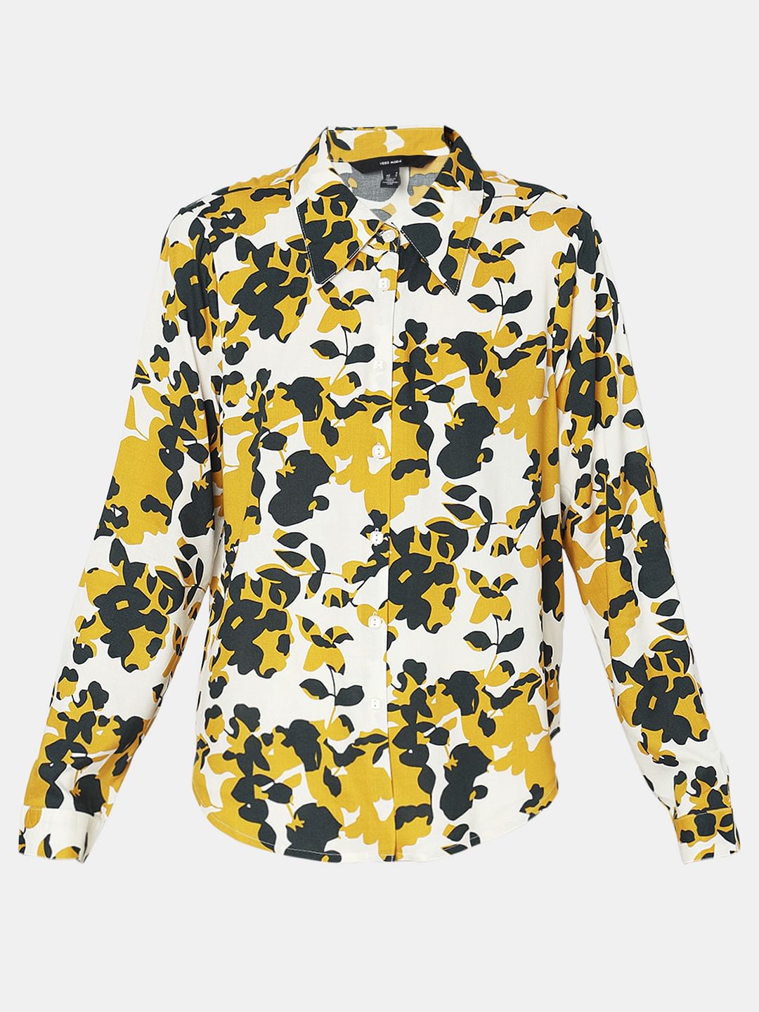 Yellow Floral Print Shirt