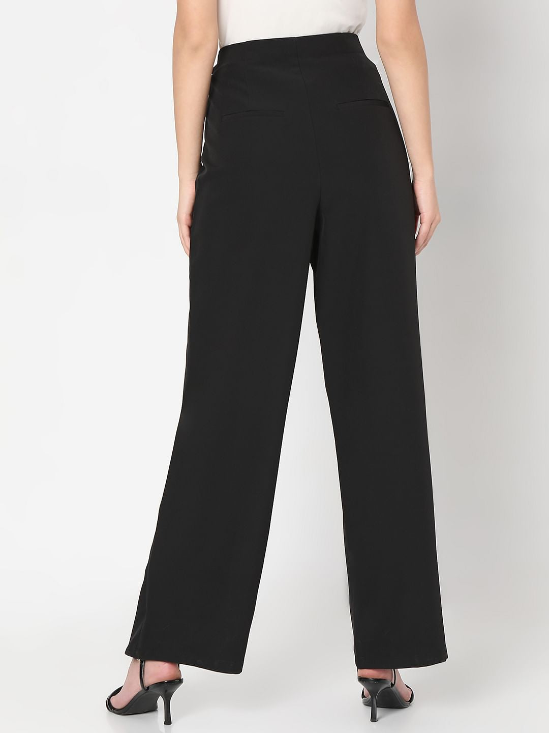 Black High Rise Wrap Pants