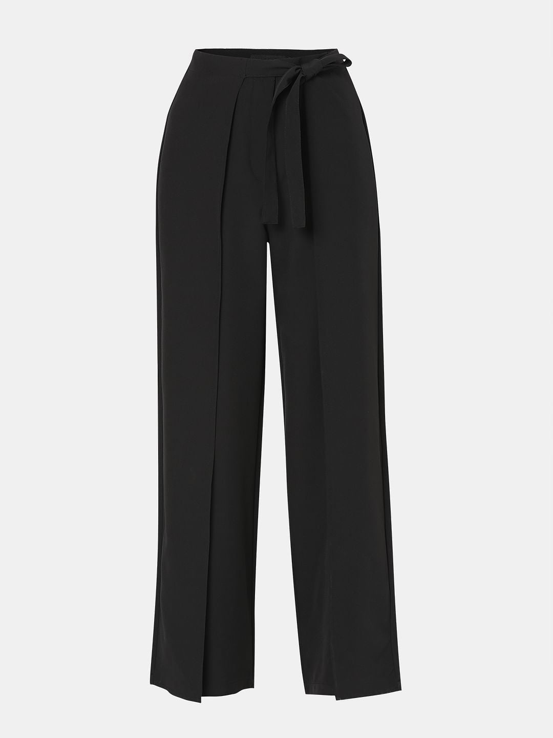 Black High Rise Wrap Pants