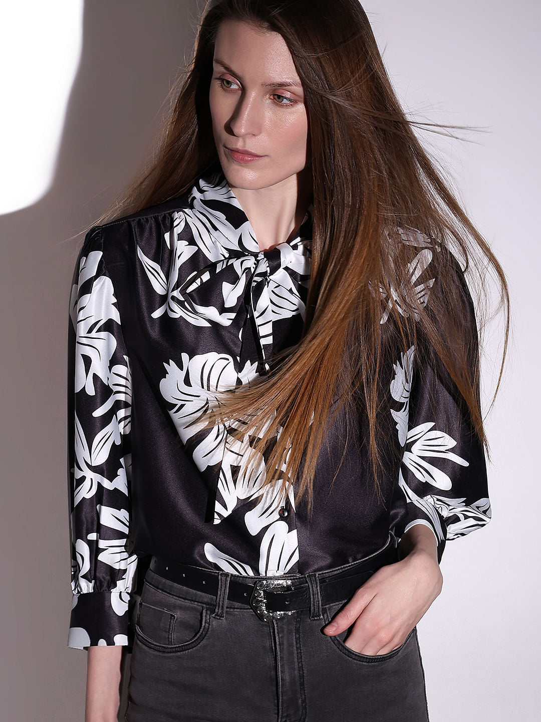 Black & White Floral Top