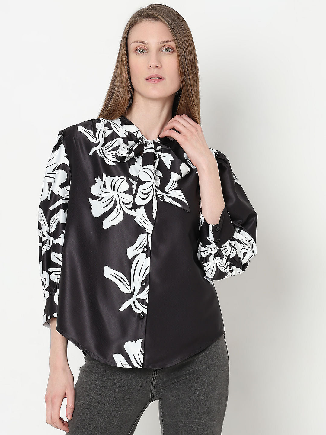 Black & White Floral Top