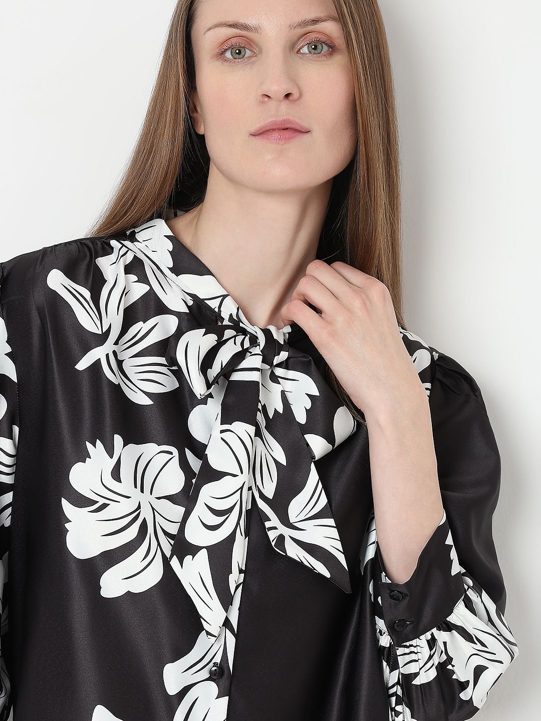 Black & White Floral Top